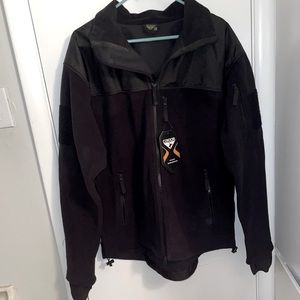 NWT Black Fleece Zip-Up Jacket Size XXL Mens